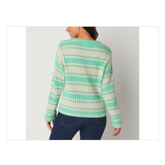 St johns Bay womens Sz XXL knit pullover sweater cotton blend in color Balmy Sea - Picture 2 of 8